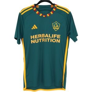 Adidas LA Galaxy 2023 Away Soccer Jersey Size Slim Fit Mystic Green Yellow